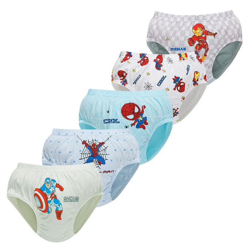 5-Piece Boys' Underwear Set – Soft and Breathable Cotton with Superhero Prints