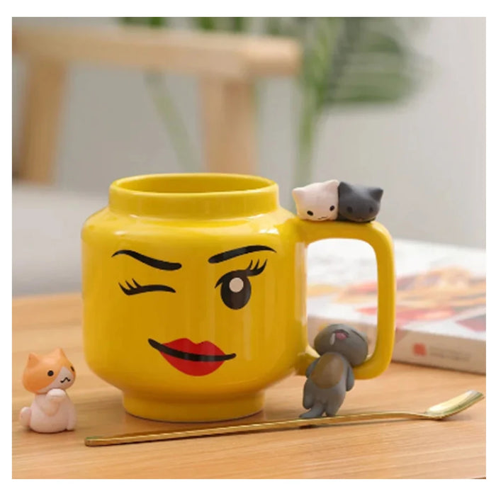 Happy Sip - Cute Ceramic Mug for a Cheerful Start to the Day