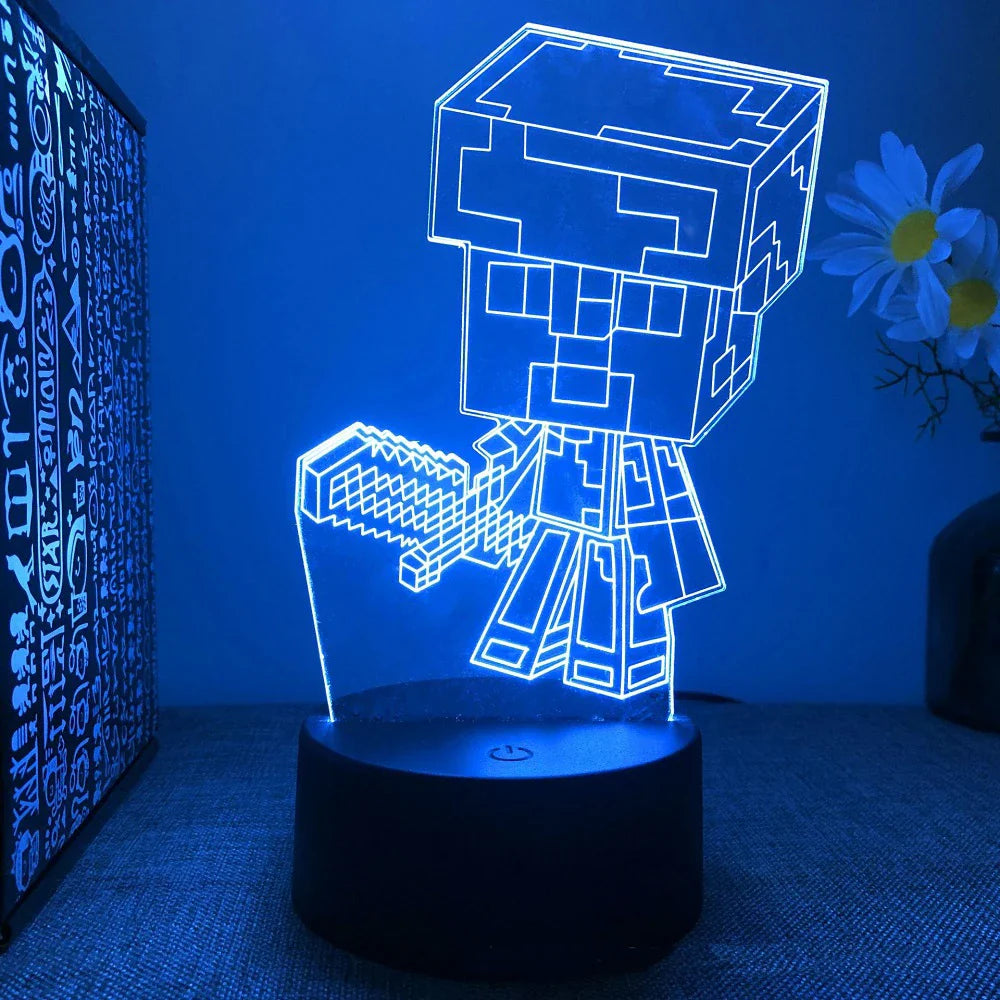 Diverse LED Gaming Characters Lamp - Playful Lighting for Gamers