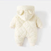 Hooded Winter Overall with Bear Motif for Babies – Warm & Fluffy