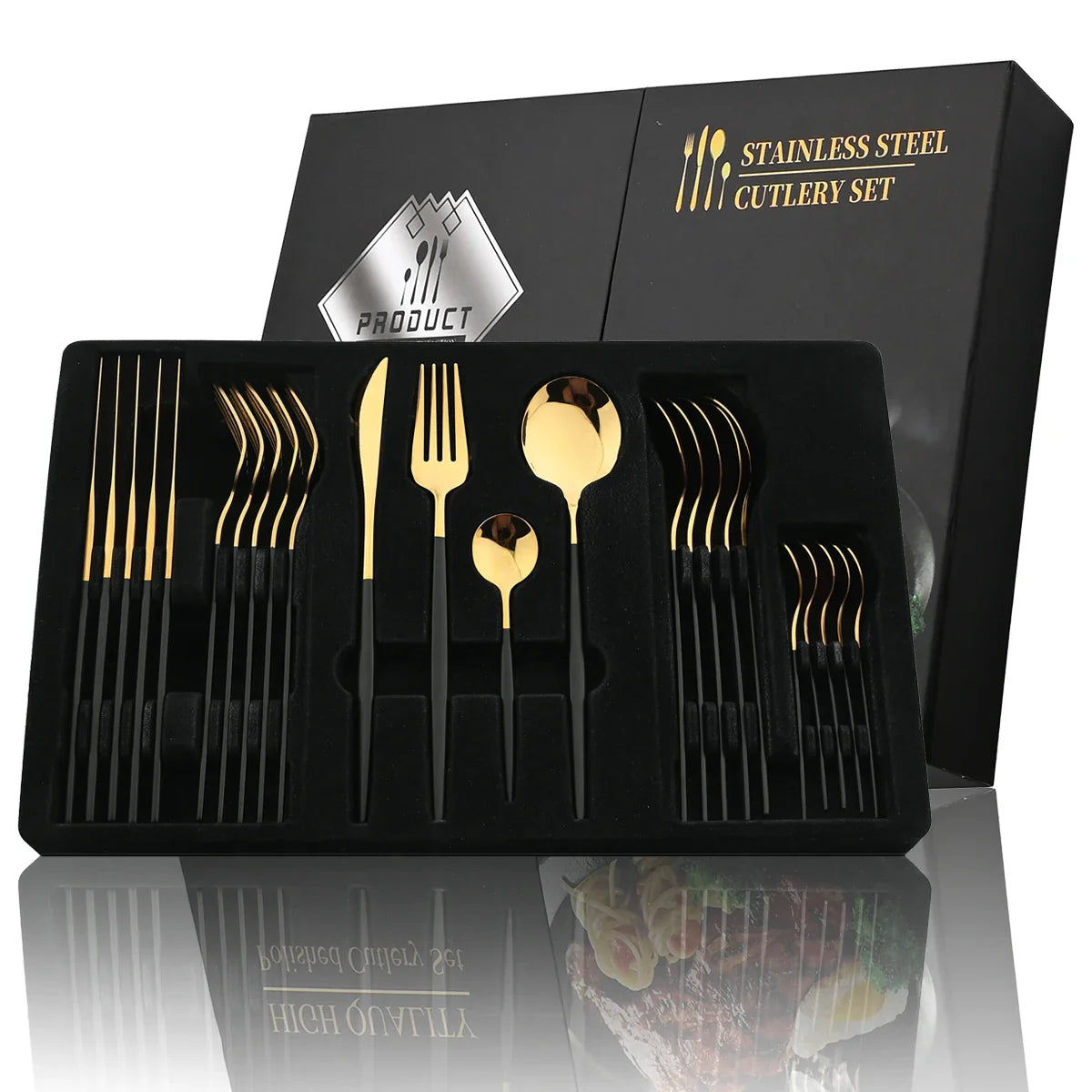 Golden Luxury Cutlery Set - For an Elegant Table Setting