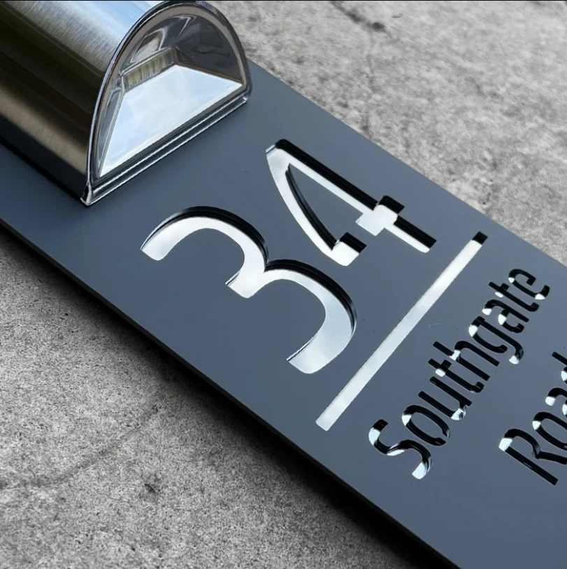 BrightHouse Solar House Number Sign - Illuminated and Sustainable Sign for Your Home