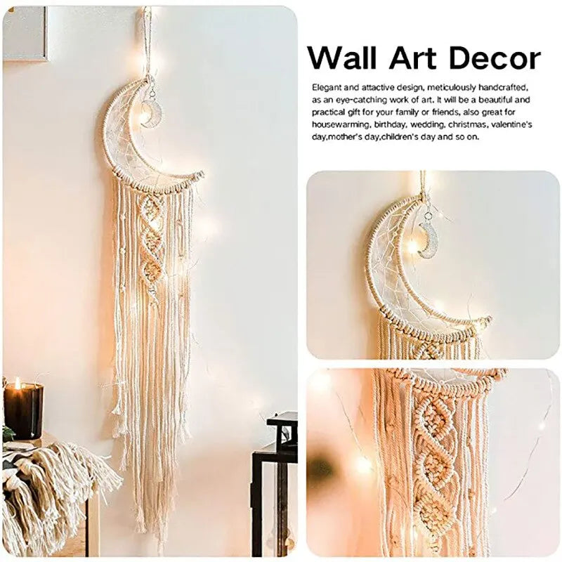 Lunar Macramé Dreamcatcher – Mystical Atmosphere and Handmade