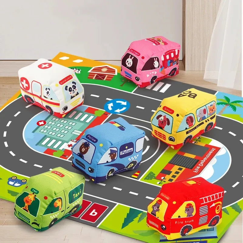Soft Traffic Friends - Toy Set with Foldable Play Mat
