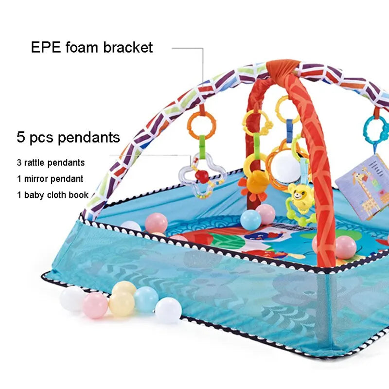 Baby Play Mat with Fitness Frame – Educational & Soft Canvas – CE Certified – Activity Mat for Newborns & Toddlers