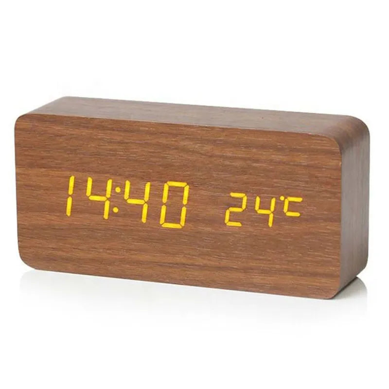 Sandsberg Wooden Digital Clock | LED Display | Modern Design | Silent | Eco-Friendly