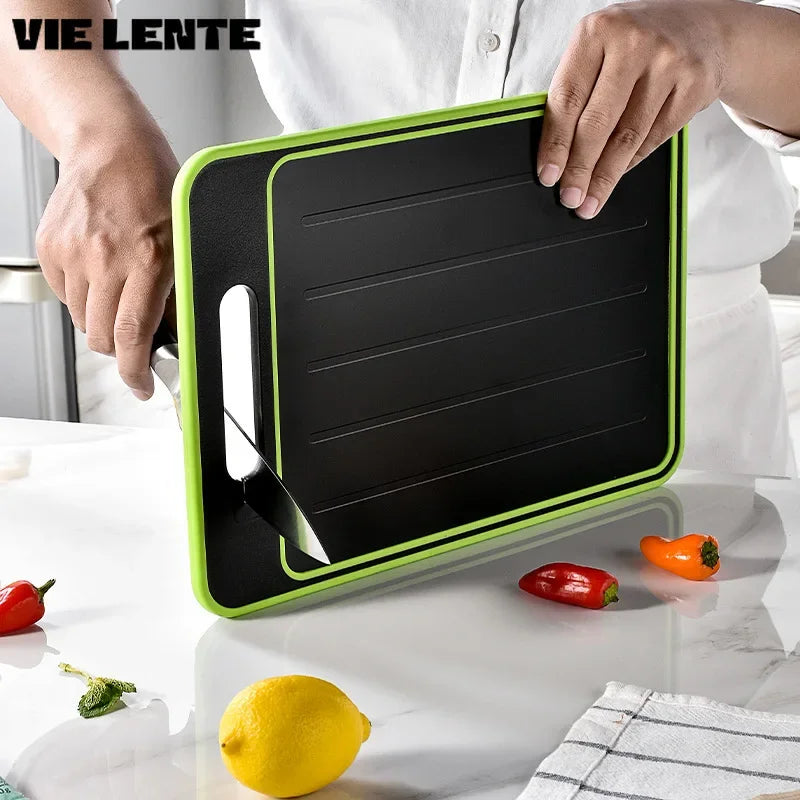 Double-Sided Cutting Board with Defrosting Plate - BladeBoard