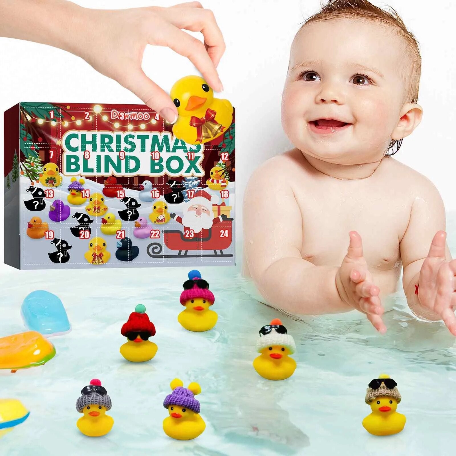 JoySpritz Christmas Duck Calendar | Festive Rubber Ducks with Unique Holiday Designs