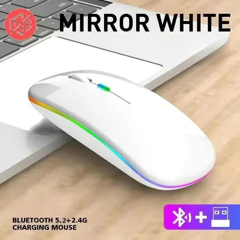 GameCore Wireless Mouse Rechargeable LED Backlight Dual Mode | Wireless Mouse | Bluetooth & 2.4GHz Receiver for Laptop, PC & Gaming