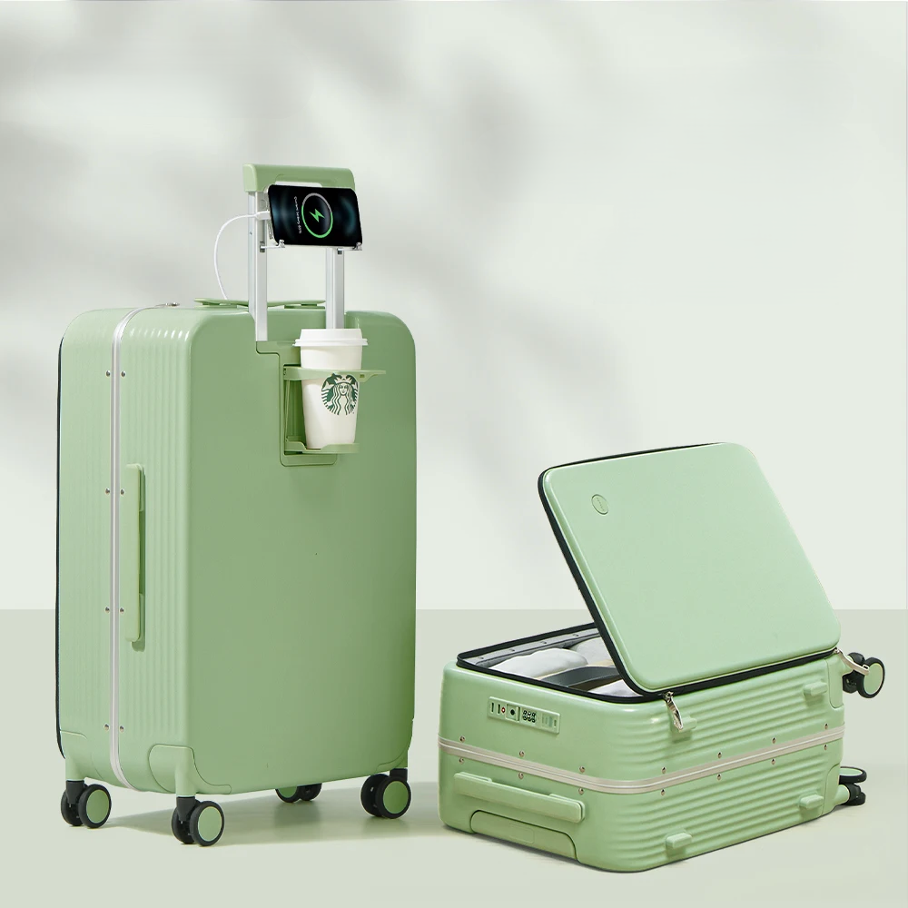 Aluminium Frame Hard Shell Suitcase with USB Port – Turin