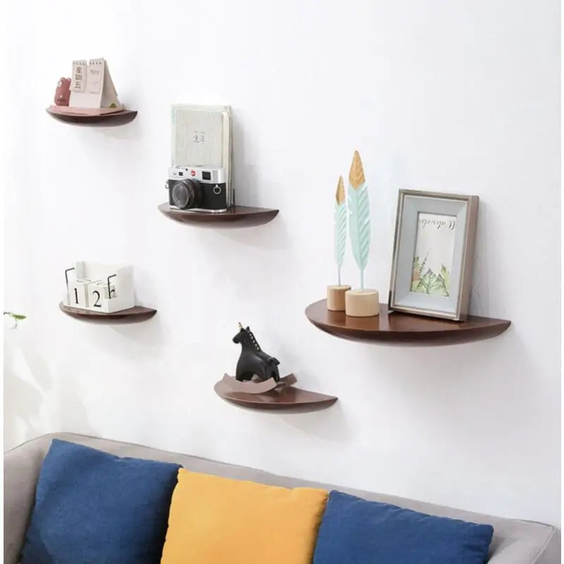 WoodVogue Semicircle Hanging Shelf | Premium wooden shelf for projector display & storage