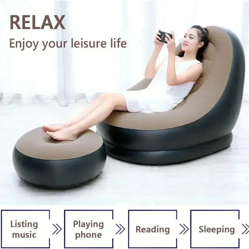 Inflatable Lazy Couch – Comfortable Foldable Sofa for Indoor and Outdoor Use