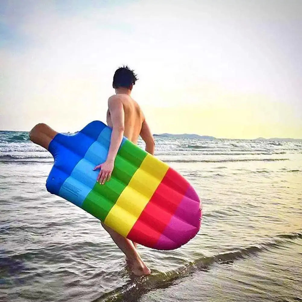 Inflatable Pool Float in Ice Cream Shape – Cheerful Rainbow Lounge for the Pool