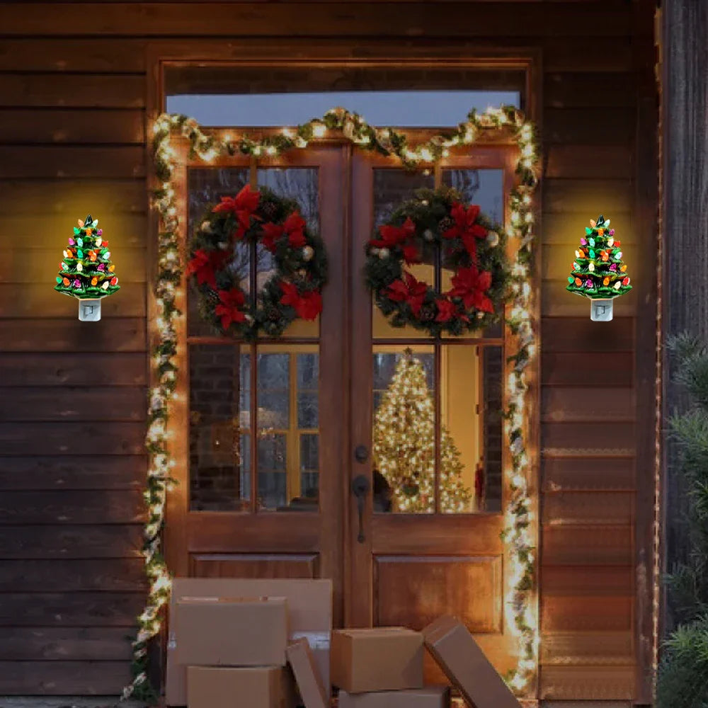 Ceramic Christmas Tree Night Light - Festive Decoration for Your Home