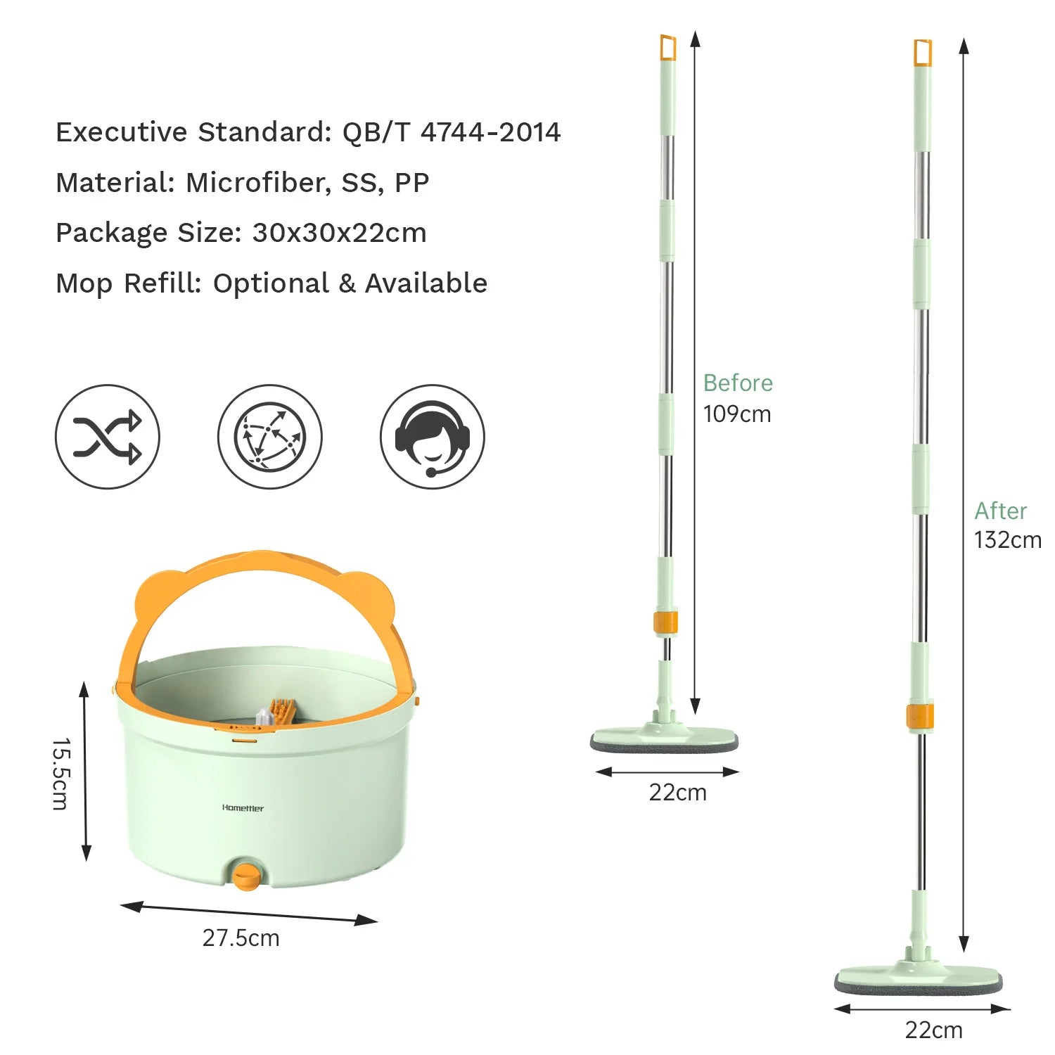 Self-Rotating Mop with Bucket - SpinMop