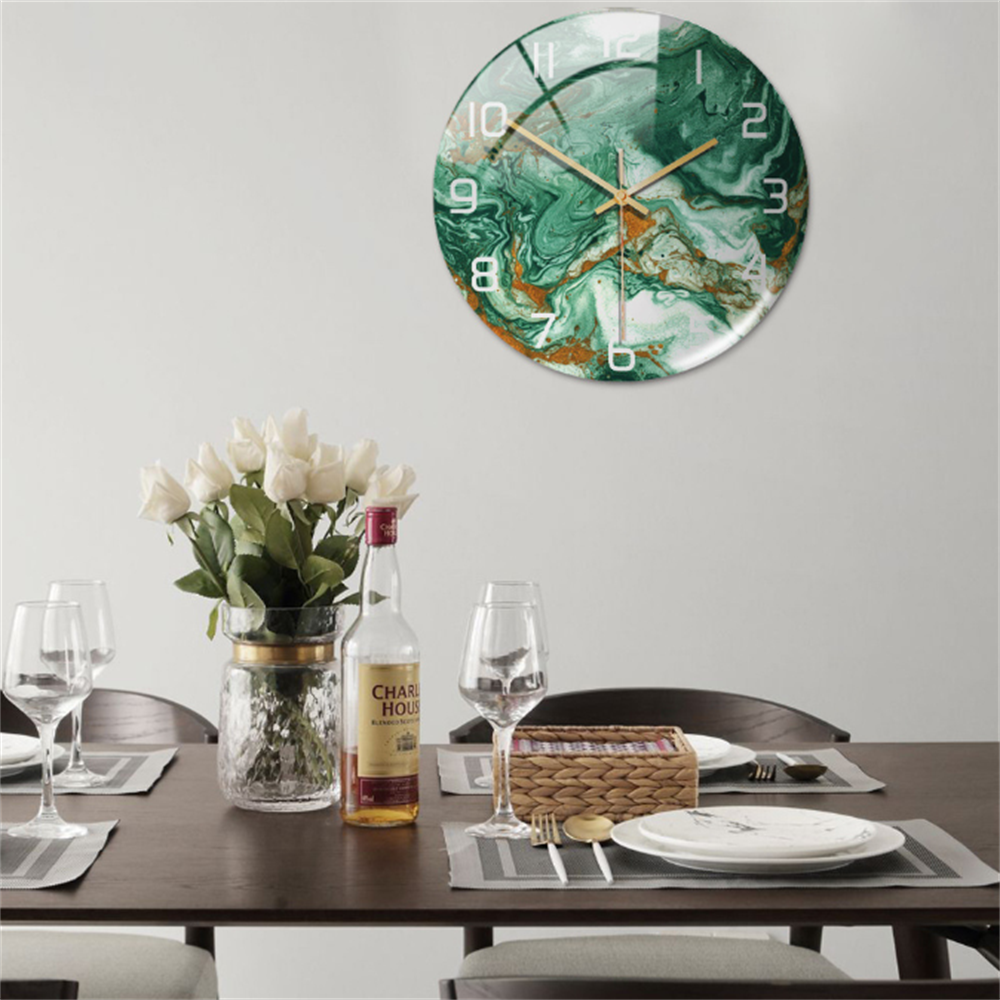 Stylish Wall Clock with Marble Effect – MarbleTime