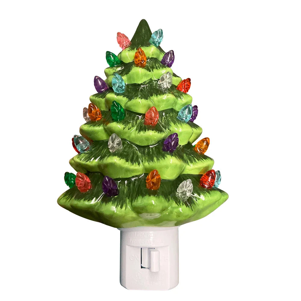 Ceramic Christmas Tree Night Light - Festive Decoration for Your Home