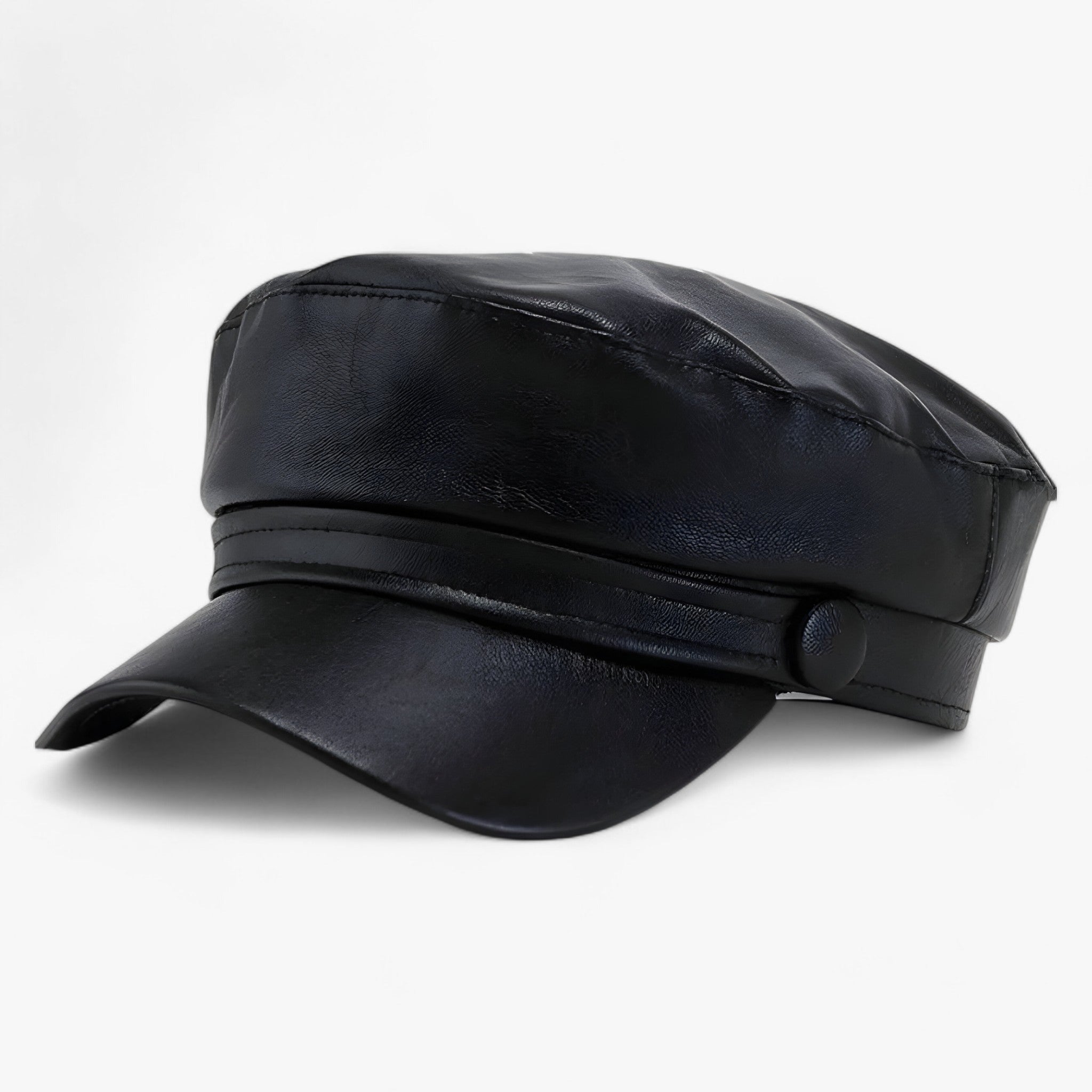 Octagonal Women's Flat Cap in PU Leather – Valence