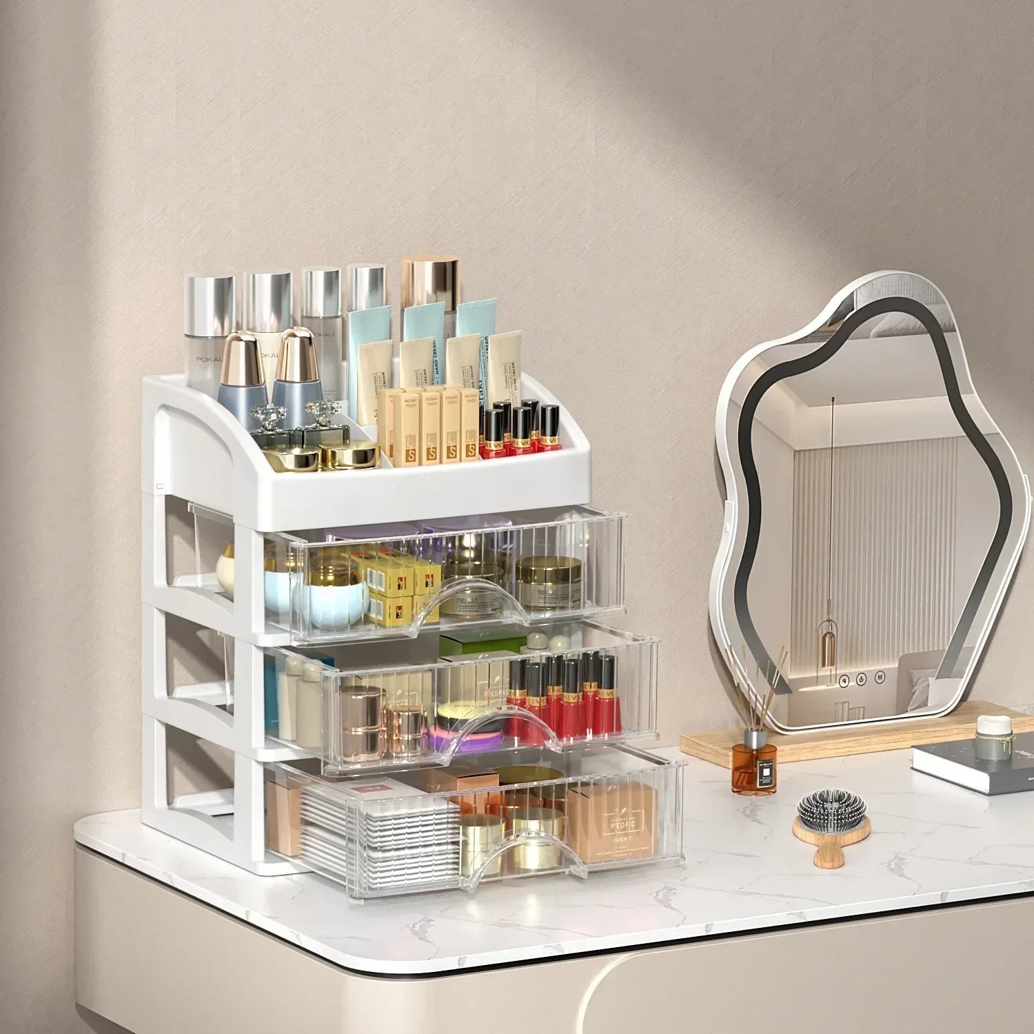 Transparent Make-up Organiser in Acrylic - Clarityn