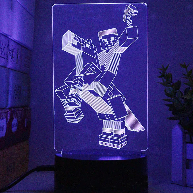 Diverse LED Gaming Characters Lamp - Playful Lighting for Gamers