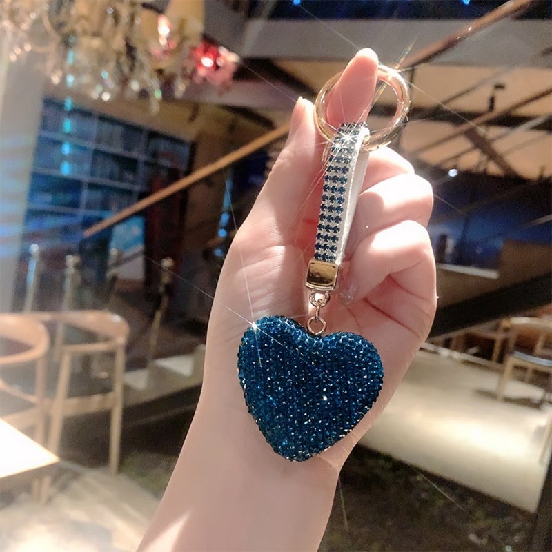 Rhinestone Heart Keyring
