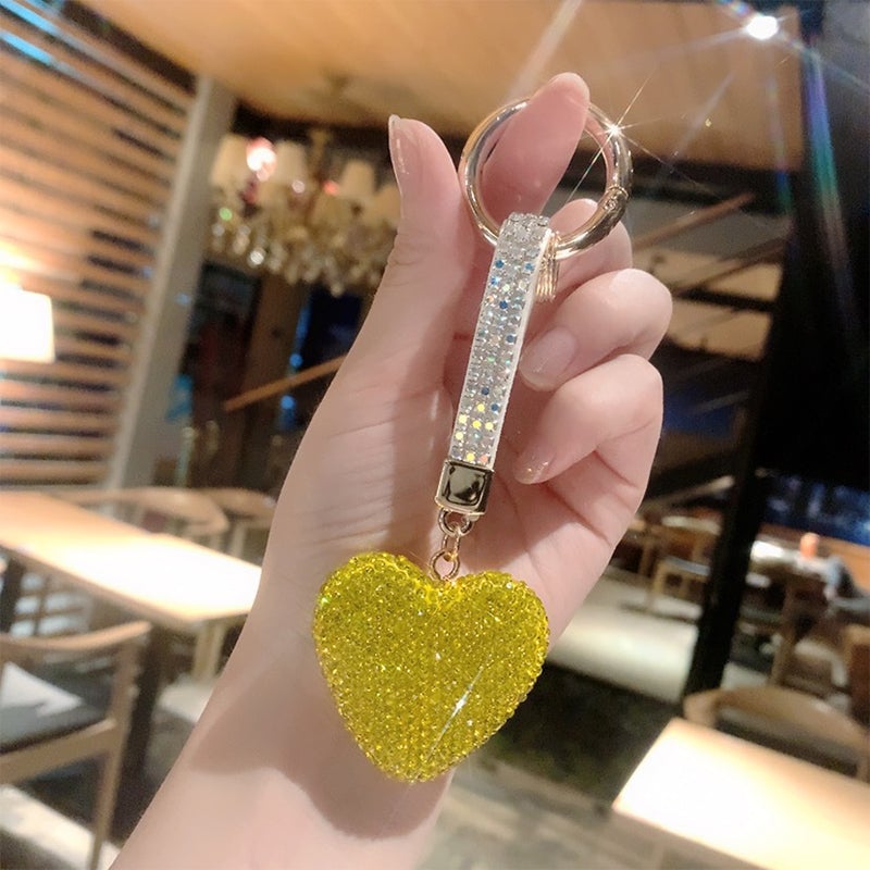 Rhinestone Heart Keyring
