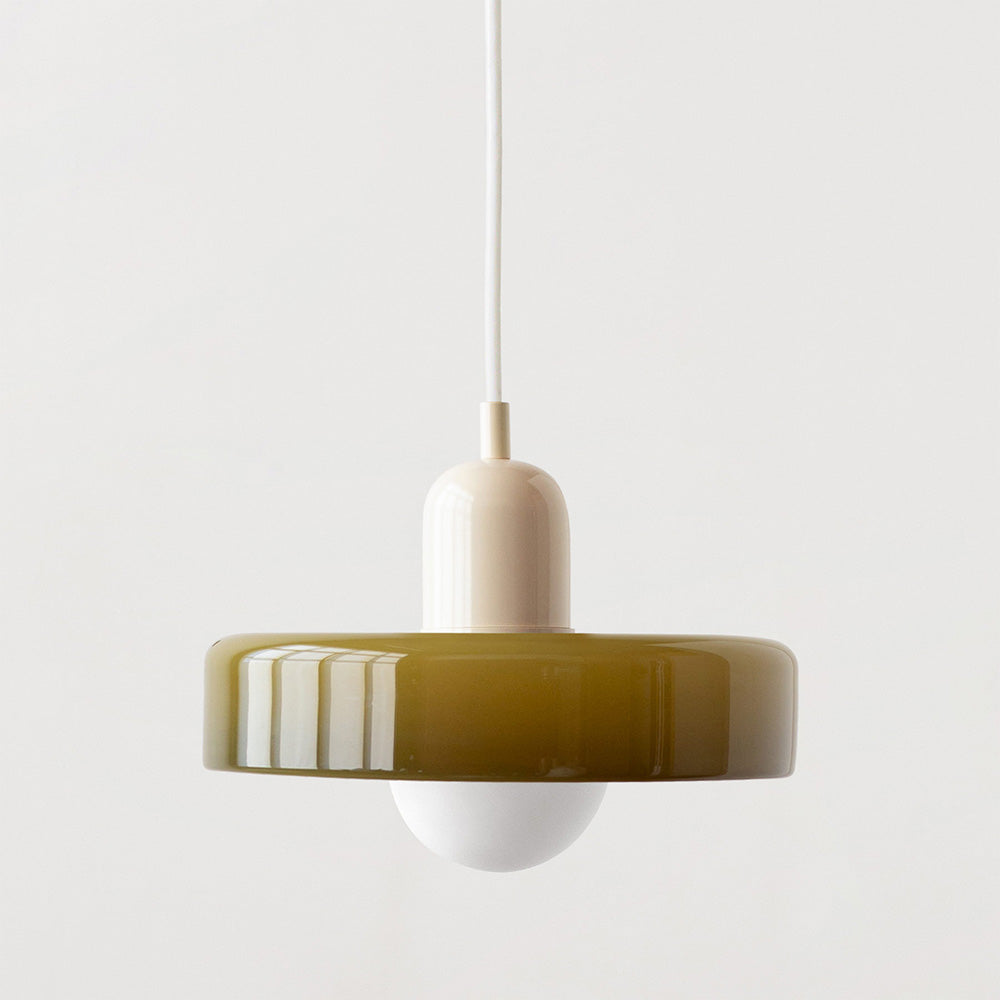 Sandsberg Pendant Light in Coloured Glass | Elegant Hanging Light in Bauhaus Style | Designer Lamp for Living Room & Dining Room