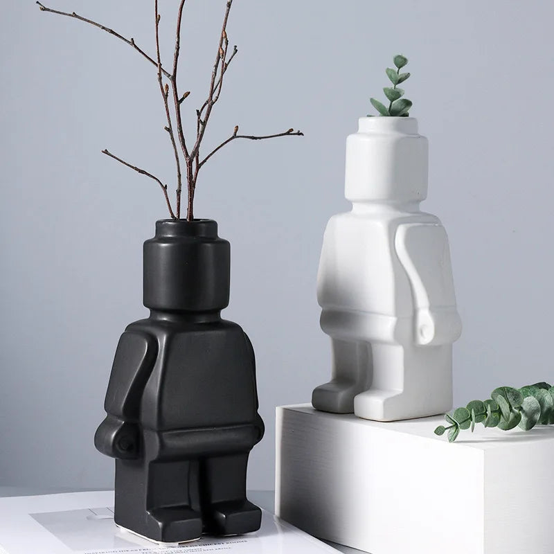 Creative Robot Vase - Playful Decoration for Home