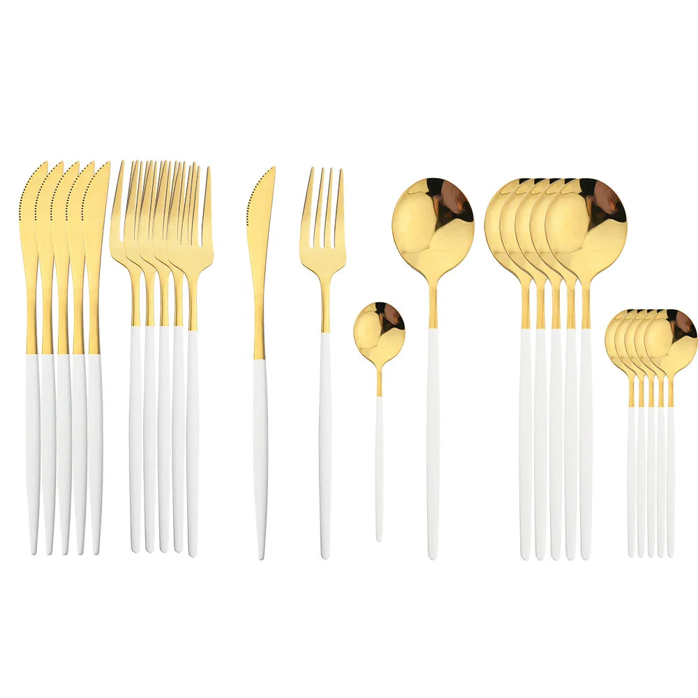 Golden Luxury Cutlery Set - For an Elegant Table Setting