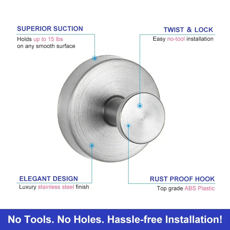 Suction Hook – Safe and Versatile: Strong Metal Hook for Any Surface