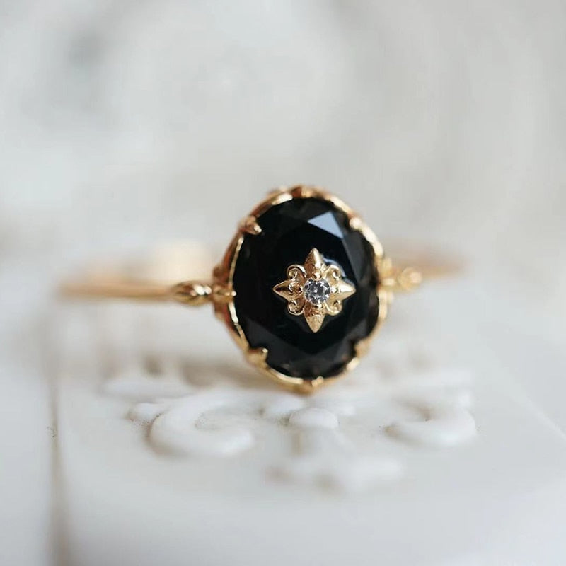 Black Agate | Natural Black Agate Ring for Women
