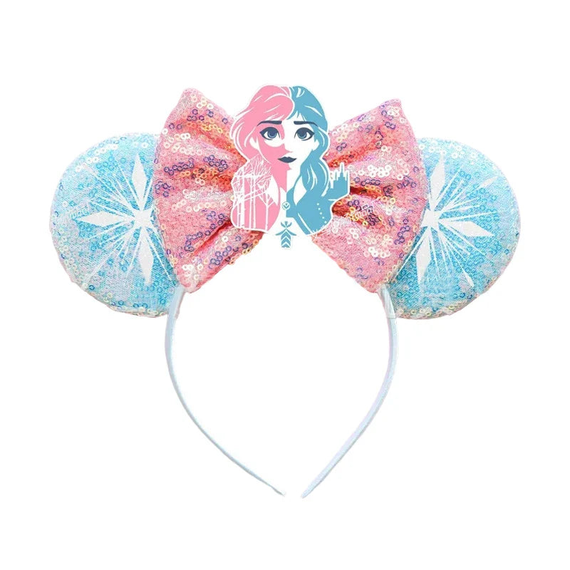 Frozen Hair Accessories – Elsa and Anna Mickey Mouse Ears Headbands for Girls