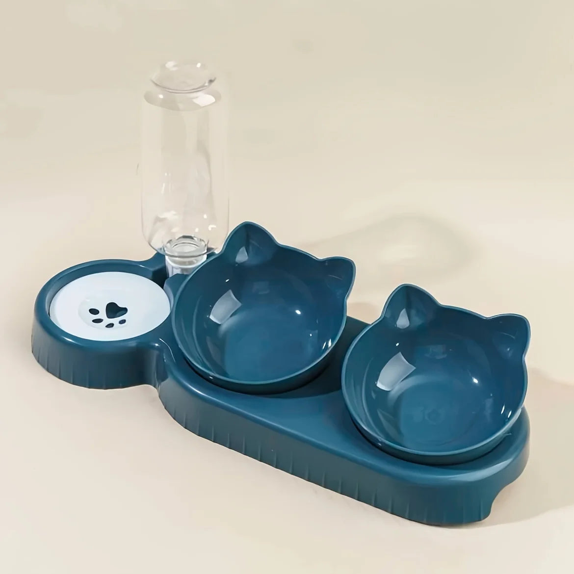 Cat Food and Water Bowl with Ear Design - Comfortable and Playful Dining Experience