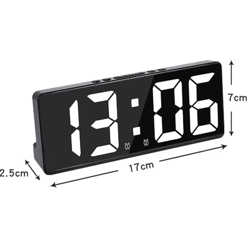 Simple LED Clock Colourful Light Temperature Calendar Alarm Clock Creative Clock