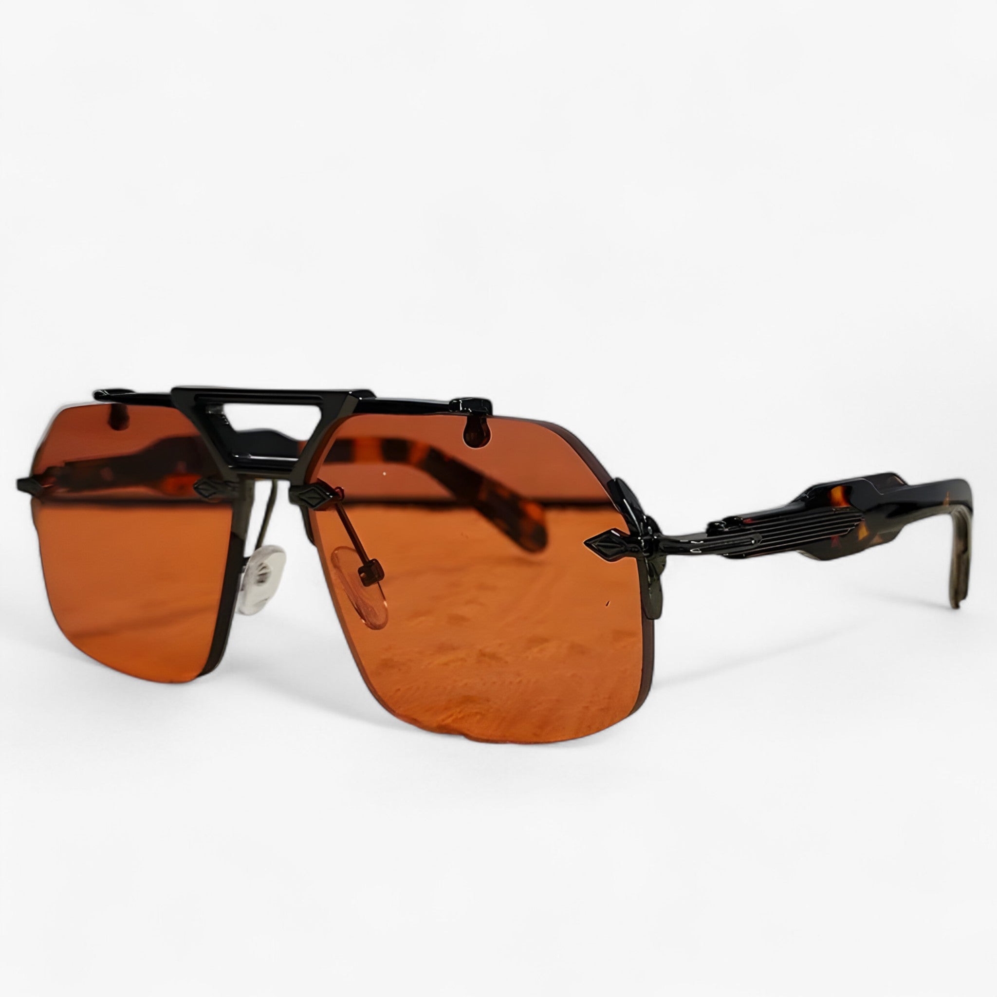 Rimless Oversized Sunglasses with Metal Accents – Vexor