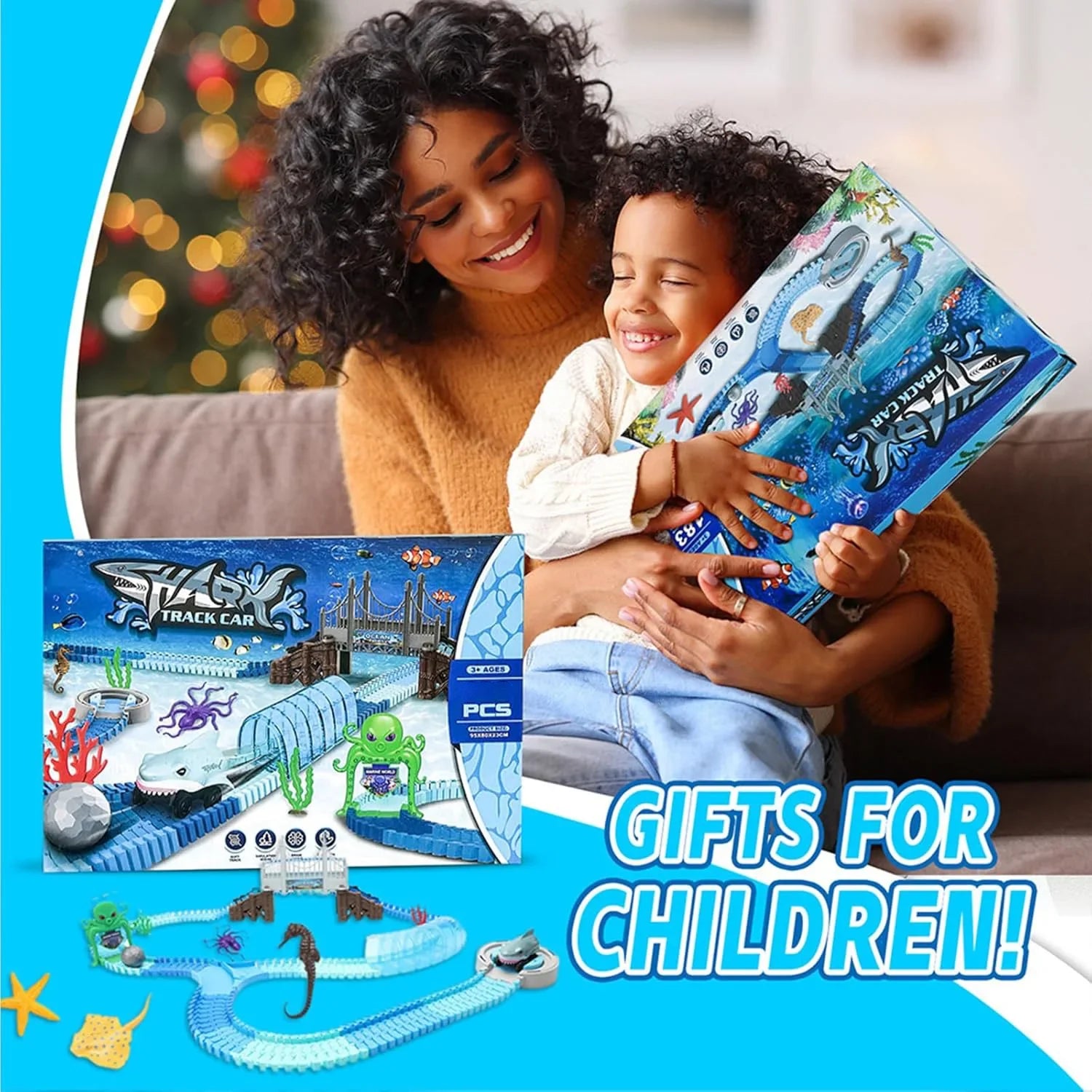 Electric Shark Rail Car Puzzle Set – Creative Building Toy for Children