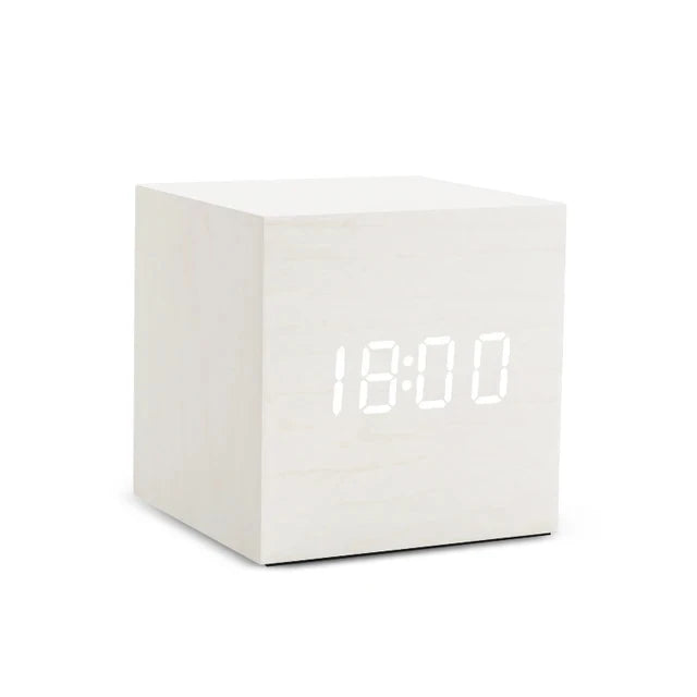 Wooden LED Alarm Clock with Temperature Display, Digital Time Display and Minimalist Design – Perfect for Bedrooms and Offices