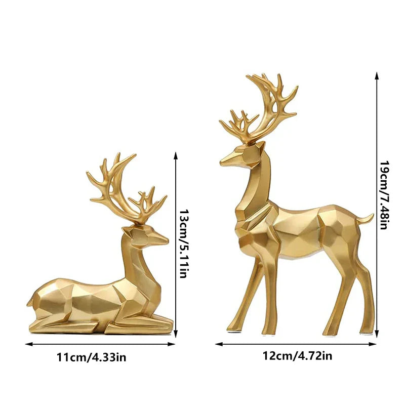 Geometric Deer Sculptures - Modern and Elegant