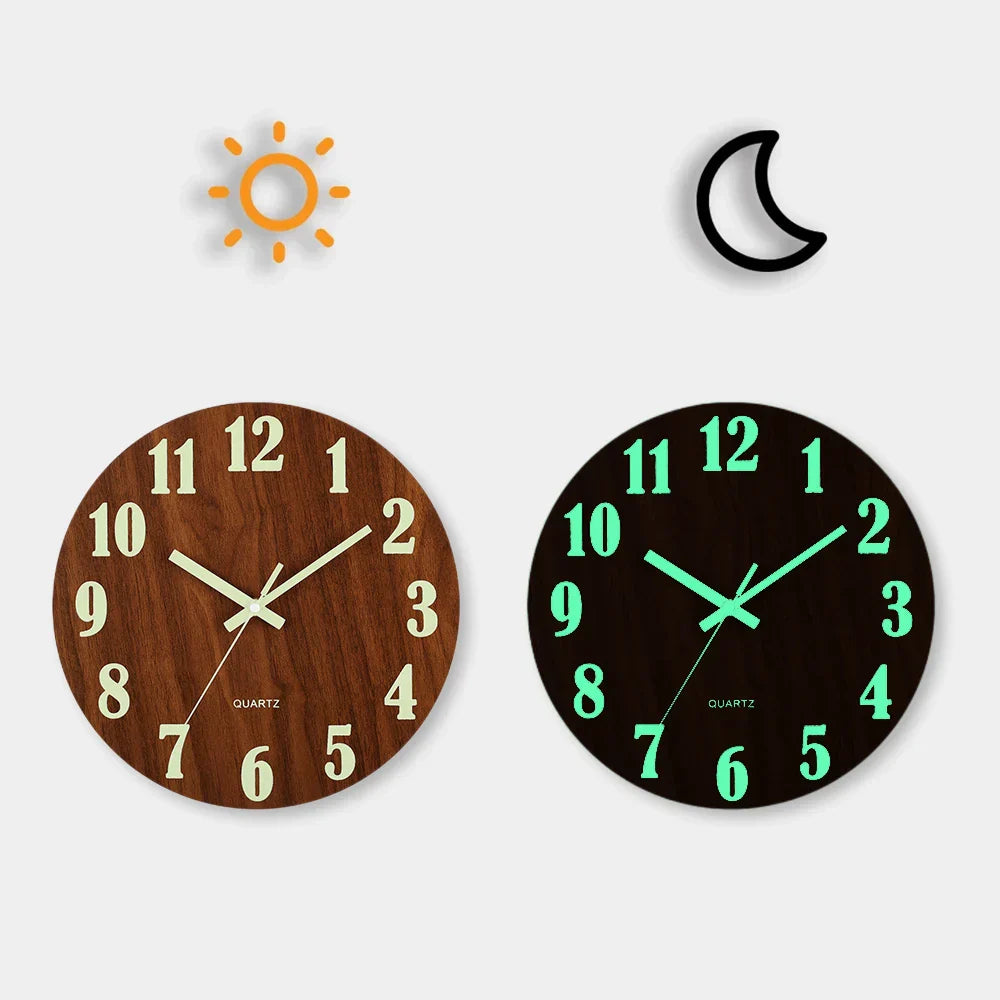 Glow-in-the-Dark Wall Clock - Stylish and Practical