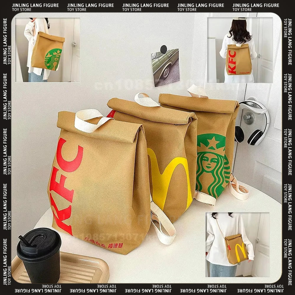 Trendy Fast Food Backpack - Playful and Spacious Bag for Everyone