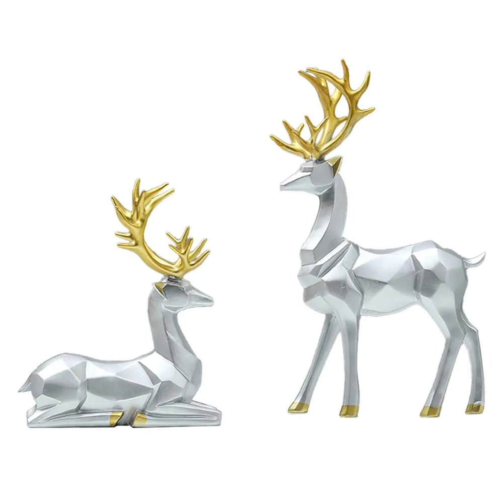 Geometric Deer Sculptures - Modern and Elegant