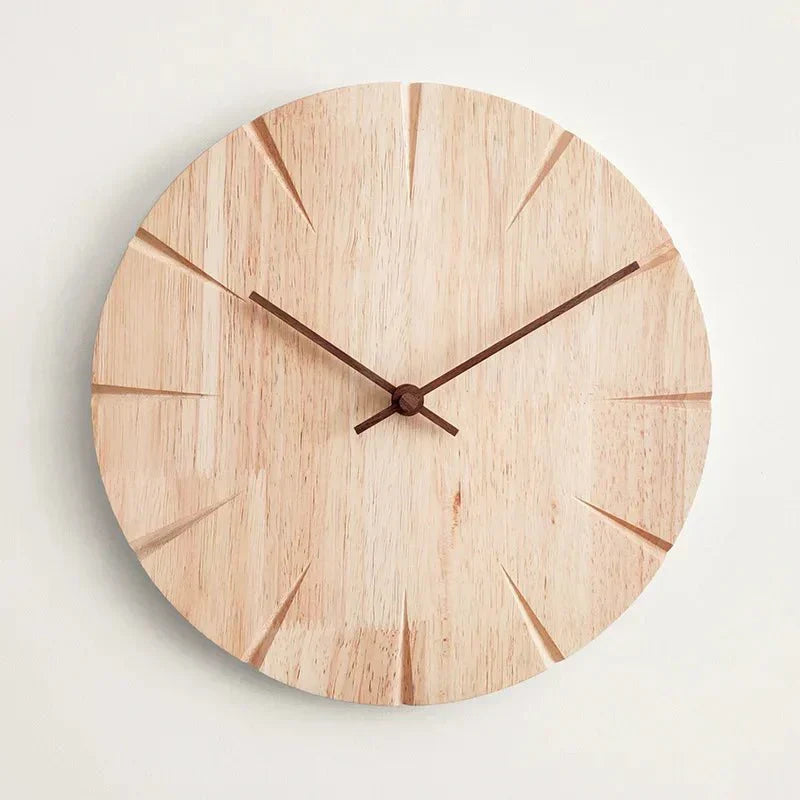 Timeless Wood Wall Clock - Elegant Minimalist Solid Wood Pendulum Clock