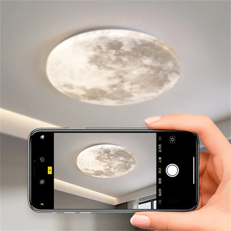 MoonAura Moon LED Lamp | Dimmable | Ø26-40 cm | Colour Change with Remote Control | Suitable for Bedroom, Hall & Bathroom | Modern Minimalist Style | Energy Efficient | Easy Installation