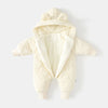 Hooded Winter Overall with Bear Motif for Babies – Warm & Fluffy