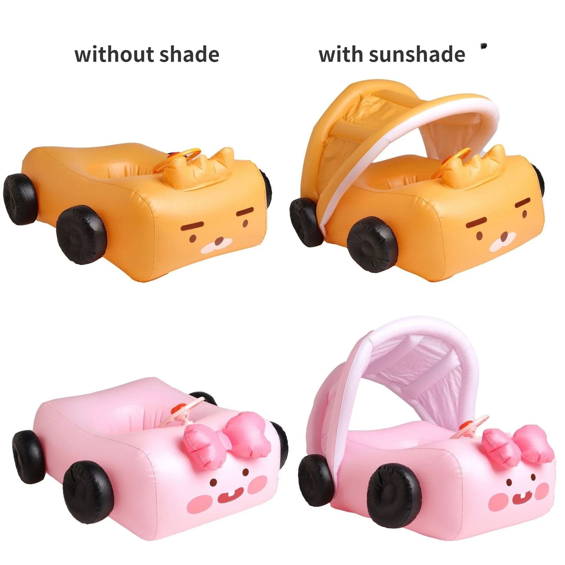 Inflatable Baby Pool Chair with Sunshade and Steering Wheel – Perfect for Summer and Beach Fun