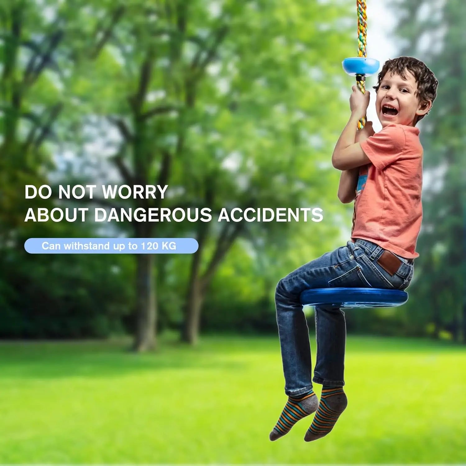 Climbing Rope with Platform and Disc - Play and Climb for Adventurous Children