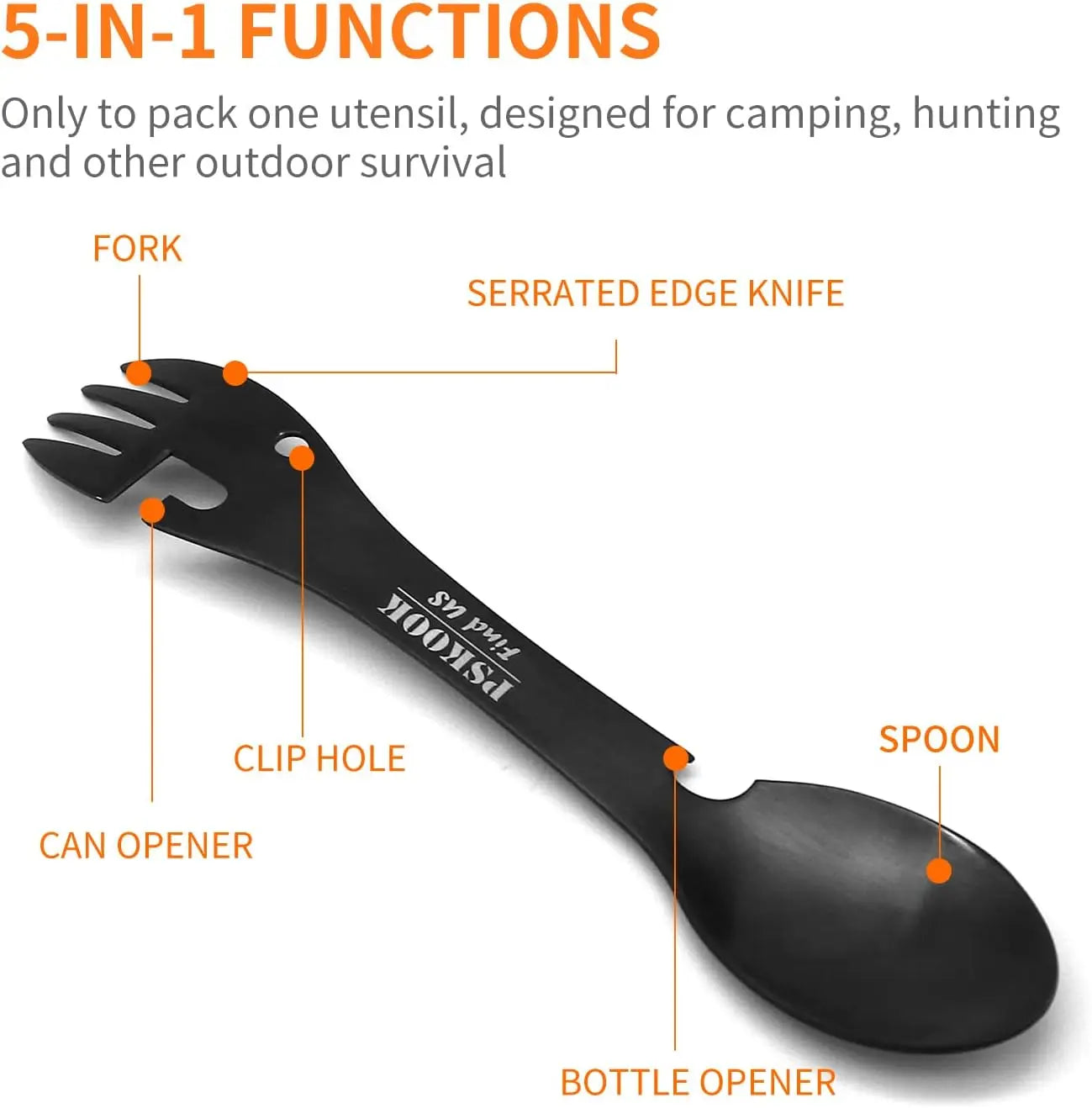 5-in-1 Survival Set – Cutlery, Bottle Opener and More for Adventurers