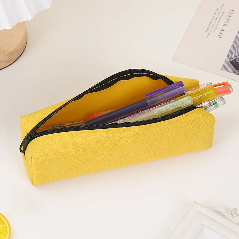 Small plain colour pencil case with zip | Pencil pouch | Kawaii mini pencil case for school and office
