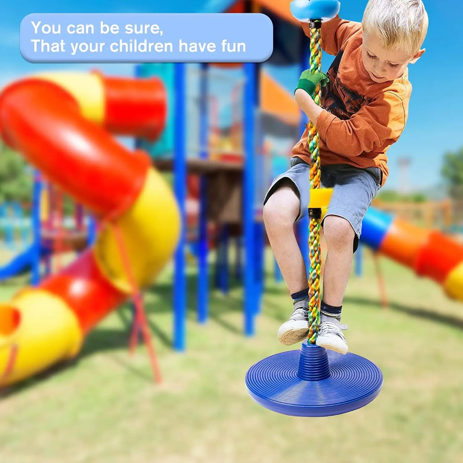 Climbing Rope with Platform and Disc - Play and Climb for Adventurous Children