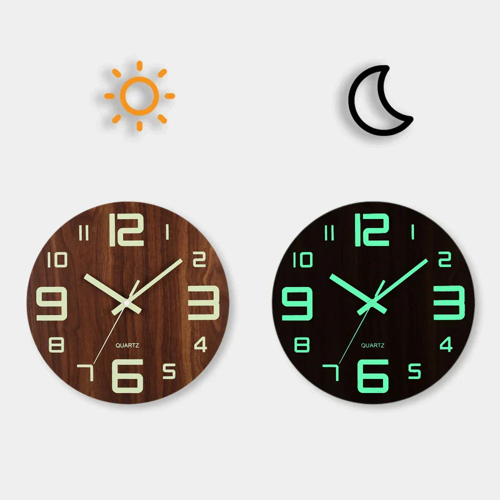 Glow-in-the-Dark Wall Clock - Stylish and Practical